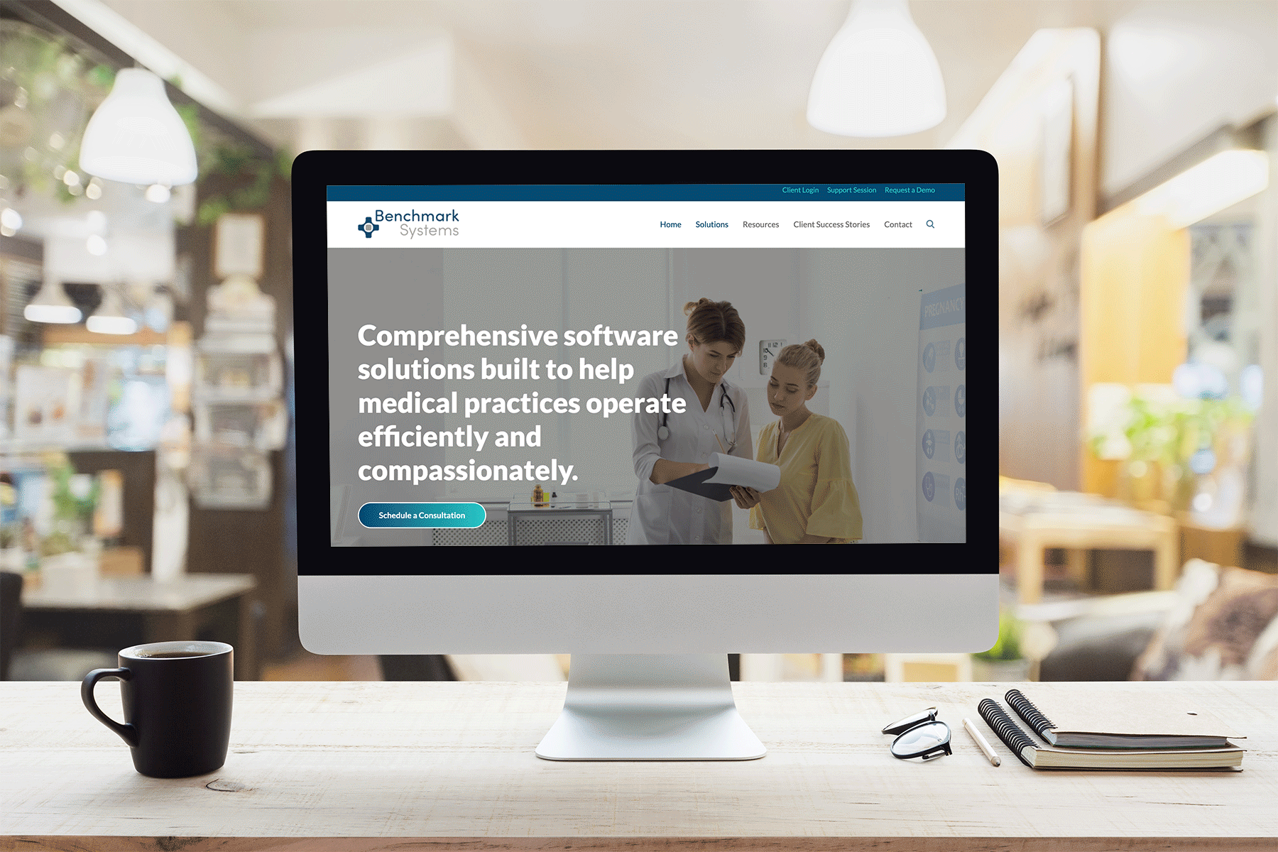 Benchmark Systems website after redesign by 434 Marketing